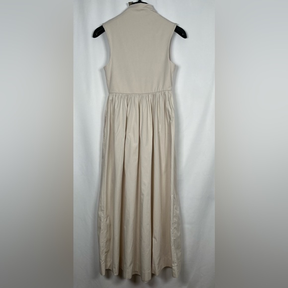 New J CREW Fitted Knit Mockneck Dress with Poplin Skirt In Cream Size S - Picture 4 of 15